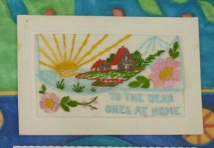WW1 Silk Postcard To The Dear Ones At Home Opening Flap J S Paris 
