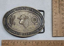 1982 - GRIGGS COUNTY CENTENNIAL - DAKOTA TERRITORY - belt BUCKLE - listing 6845