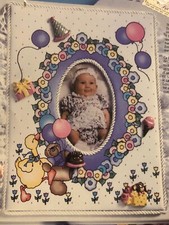 Vtg 1997 Daisy Kingdom Scrapbook Keepsake Album Cover Kit Baby Birthday Open