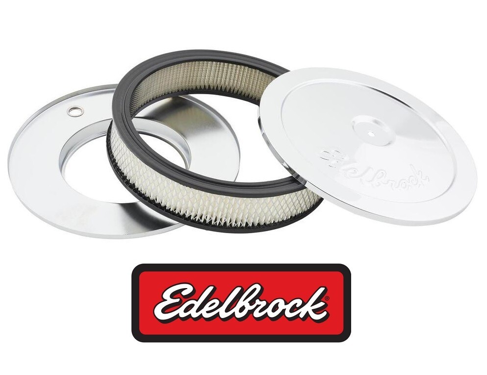 crips Edelbrock キャブレター クローム Edelbrock 1202 Edelbrock 94 Round Chrome Air Cleaners | Summit Racing