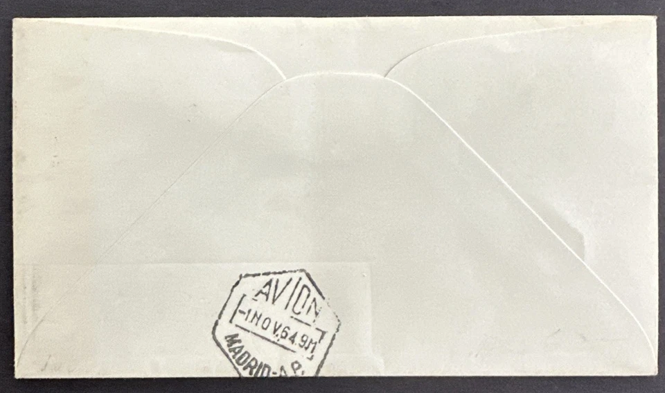 UN 1964 1st Flight Air Mail Cover TWA Non-Stop All Cargo Jet NY to Madrid - Image 2 of 2