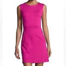 DVF 8 Diane Von Furstenburg Sheath Sleeveless Pocket Dress Exposed Zipper Pink