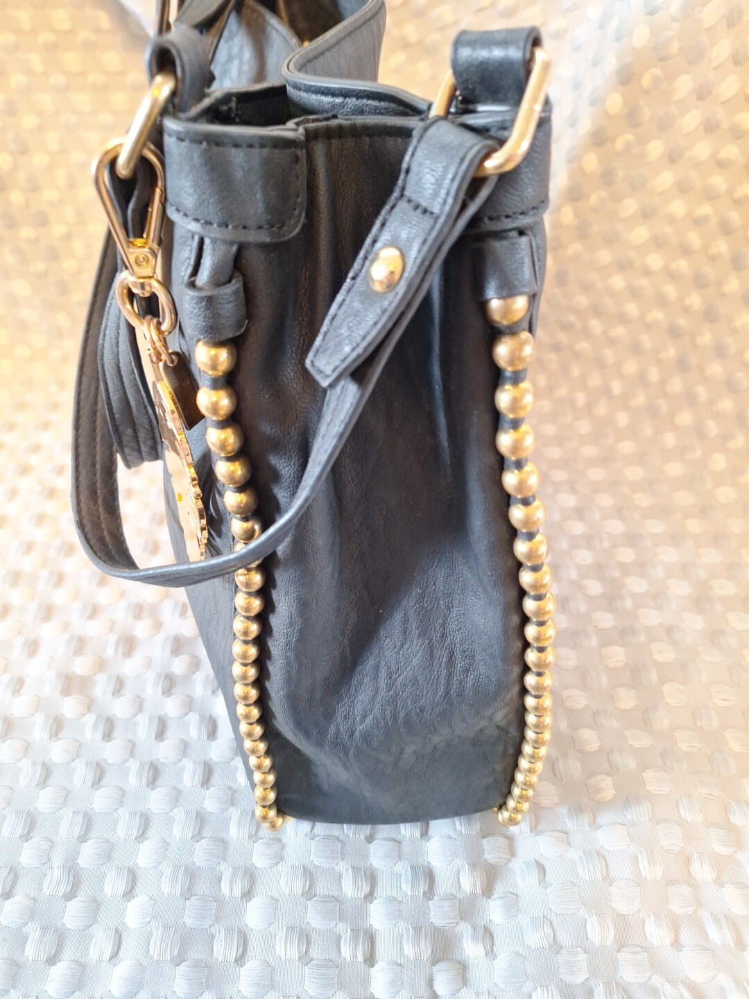 Black Jessica Simpson Black Bag With Gold Studs/accents eBay