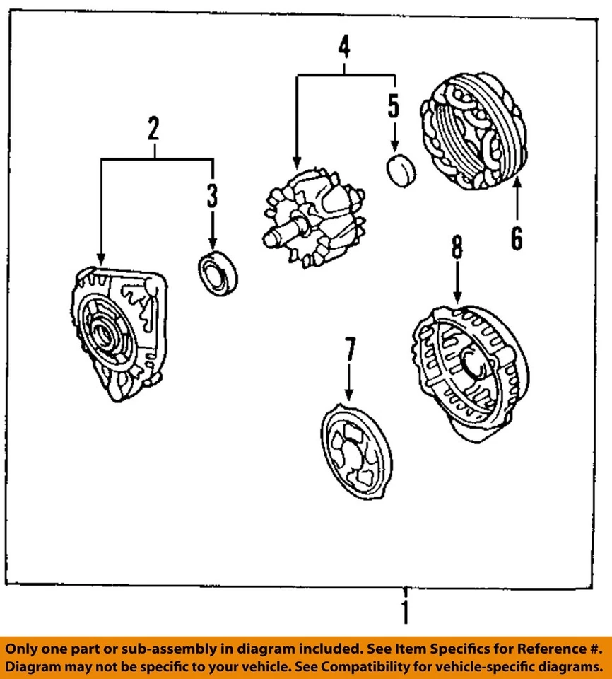 Alternador usado compatible con: Nissan Rogue QR25DE 2008 2,5 grado A Foto 2 de 3