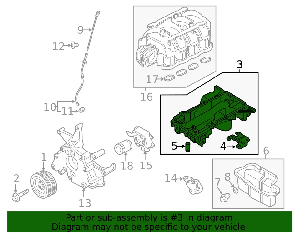 Pan de aceite original Nissan 11110-EZ31A Foto 3 de 4