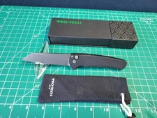 Pro Tech Mailbu Flipper Black Dragonscale Aluminum Handle Magnacut