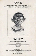 Dentist: Antikamnia & Codeine Tablet for Tooth Extraction Vintage Repro Postcard