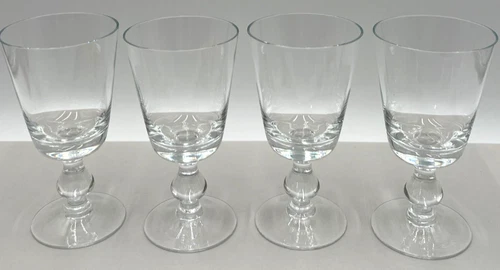 Steuben Crystal 7926 Water Goblets Glasses Set of 4 High Clarity Mid-Century