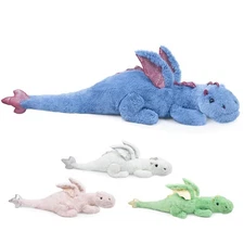 Giant Weighted Stuffed Animal 10Lbs 35.4", Heavy Soft Dragon Plush Toy, Blue ...