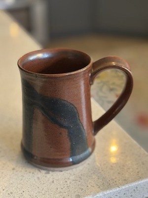 Handmade Studio Pottery Coffee Mug Cup Earthtones Glaze Crafted Artistic 5  Tall