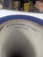 WT15B-21600UV 21"x600' Blue Surface Protection Film Roll UV Resistant