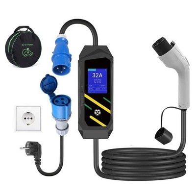 GBT Mobile EV Charger, 7kW 1-phase, 32A Blue CEE + EU Schuko Adapter, 5Meter