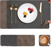 Myir Jun Tischsets Abwaschbar Leder Und Untersetzer, Doppelseitigen Platzset