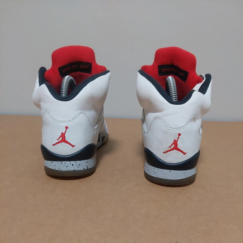 Nike Air Jordan 5 Retro White Cement Red Youth Shoes Sneaker size 5Y - Image 4 of 4