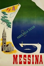 363307 Messina Travel Tourism Italy Art Decor Wall Print Poster