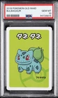 2019 POKEMON OLD MAID BULBASAUR PSA 10