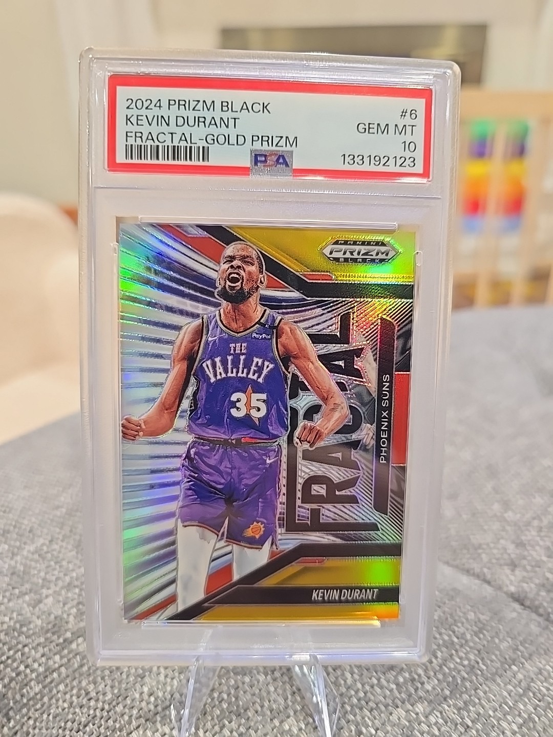2024 Panini Prizm Black Kevin Durant Fractal Gold /10 PSA 10