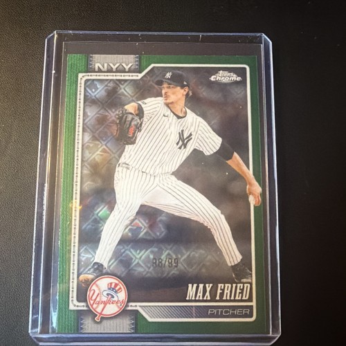 2026 Topps Chrome Max Fried New York Yankees #113 Green Logofractor #/99
