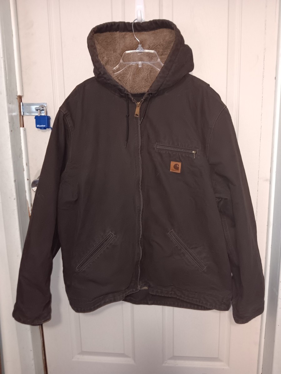 Carhartt Men's Sierra J141 DKB Sherpa Lined Jacket Brown XL | eBay