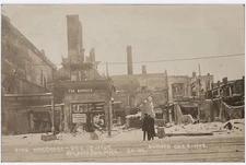 Kalamazoo Michigan Postcard MI RPPC 1909 Fire Wreckage The Burdick Downtown
