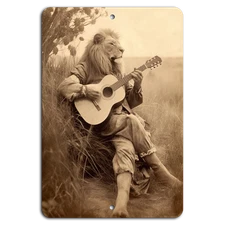 Musical Serengeti: Lion's Guitar Melody on Metal