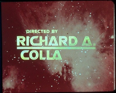 Battlestar Galactica 35mm Film Cel Slide 1978 Credits Richard A Colla BG26