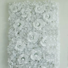 4 White Roses and Hydrangea Flowers Mat Wall Backdrop Panels Wedding Decorations