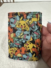 POKEMON Pikachu Friends Trifold Nylon Canvas Wallet Billfold