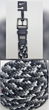 NWT--NIKE MEN'S GOLF MULTI-WEAVE STRETCH WOVEN BELT BLACK/GREY SZ LARGE