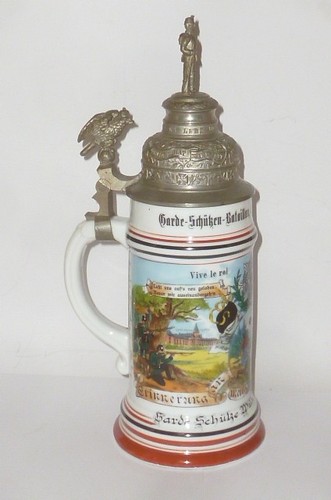 Alter Reservistenkrug Garde Schützen Lichterfelde Jäger Berlin Bierkrug Krug 1WK - Bild 12 von 24