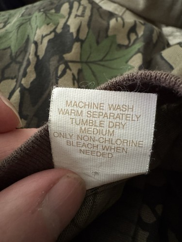 VINTAGE Camo Shirt Mens Large Trebark Single Stitch 90s USA Made Duck Bay Pocket - Picture 8 of 9