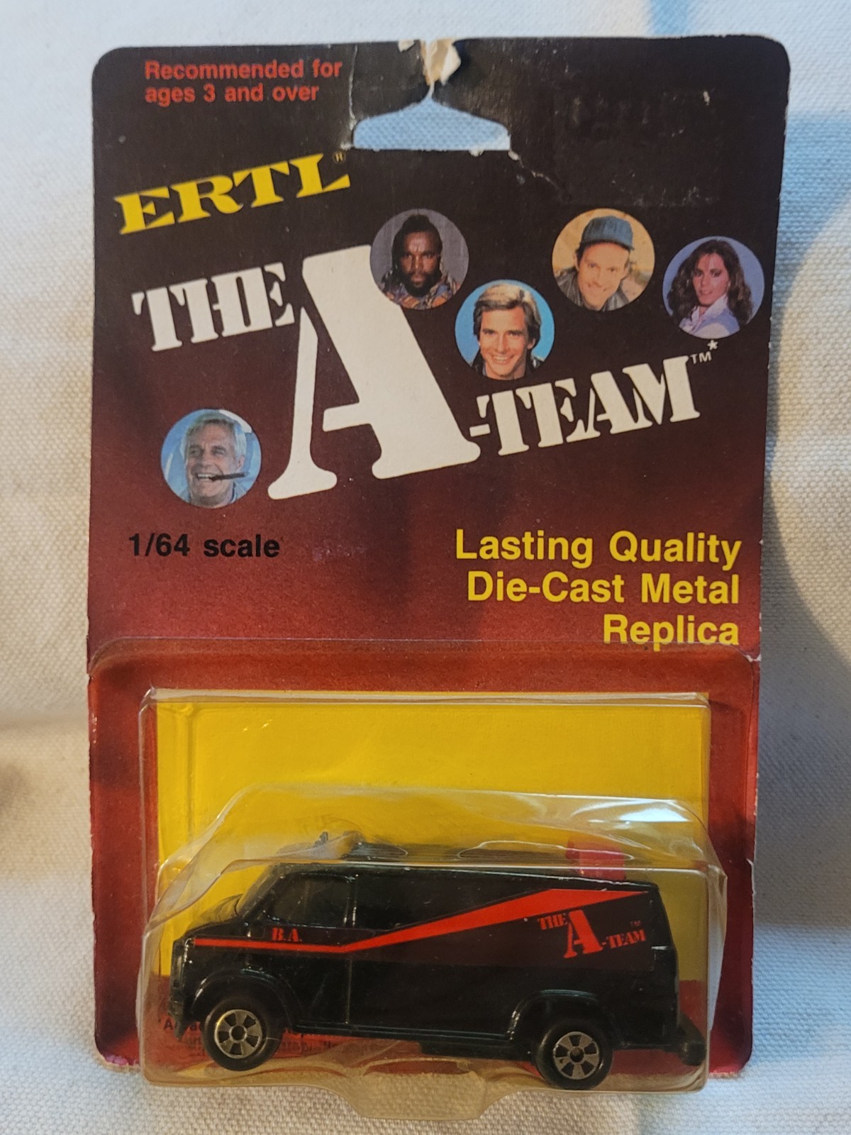 Vintage 1983 ERTL The "A-TEAM"  1983 GMC Van, Black, #1823, 1/64 Carded New
