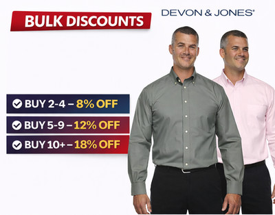 Devon & Jones Mens Broadcloth Dress Shirt Crown Collection Office Business Shirt
