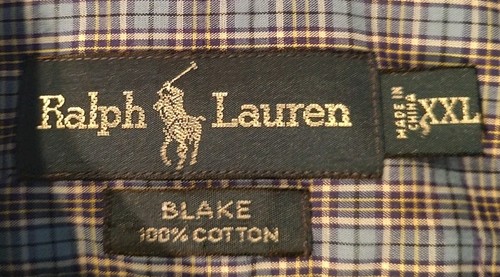 Ralph Lauren - Camisa "BLAKE" 100% Algodón Azul a Cuadros Manga Larga - Para Hombre Talla XXL - Imagen 3 de 3