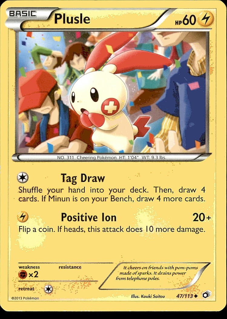 Plusle 47/113 Uncommon Legendary Treasures Pokemon LP