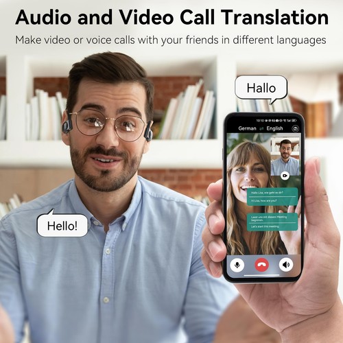 AI Cuffie Traduttore Simultaneo Vocale 134 Lingue Cuffie Traduzione Simultanea - Foto 4 di 24