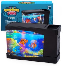 Artificial Fish Tank Virtual Ocean Toy in Motion Lamp - Mini Office Desk Aqua...