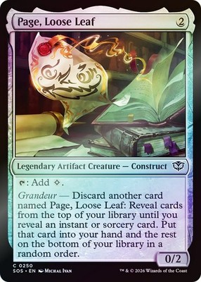 Page, Loose Leaf Common Secrets of Strixhaven #250 Near Mint FOIL