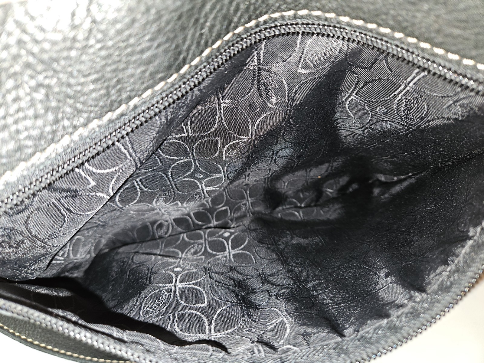 Fossil Multi Pockets Black Leather Crossbody 11x9 - image 8