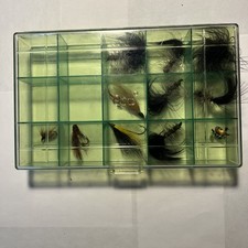Vintage Orvis Assorted Flies Fly Box (12) Flies Fishing good condition