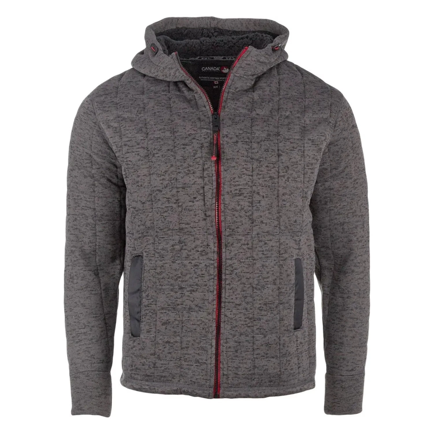 NWT Canada Weather gear Men's Full Zip Insulated Sherpa Hooded Gray Sz XL New