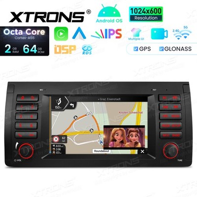 7'' CarPlay 64GB Autoradio Für BMW X5 E53 Android 14 8-Core IPS DSP GPS Navi RDS