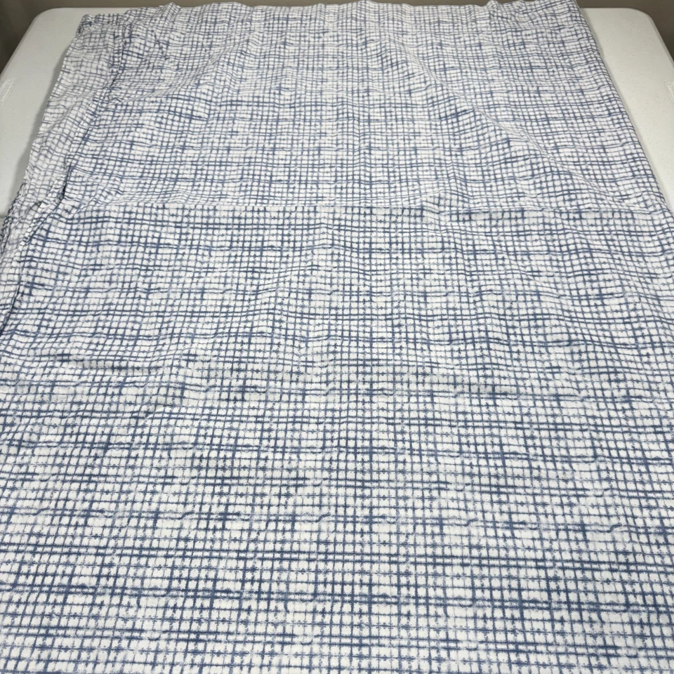 tommy hilfiger flat sheet full blue plaid 100% cotton - Image 3 of 4