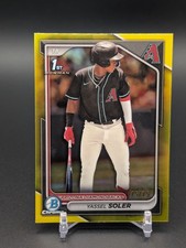 2024 Bowman Chrome #BCP-174 Yassel Soler Yellow Refractor 1st #/75 Arizona