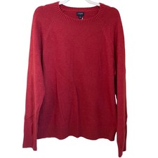 J.Crew Men's Size L Brick Red Lambswool Blend Crewneck Pullover Sweater
