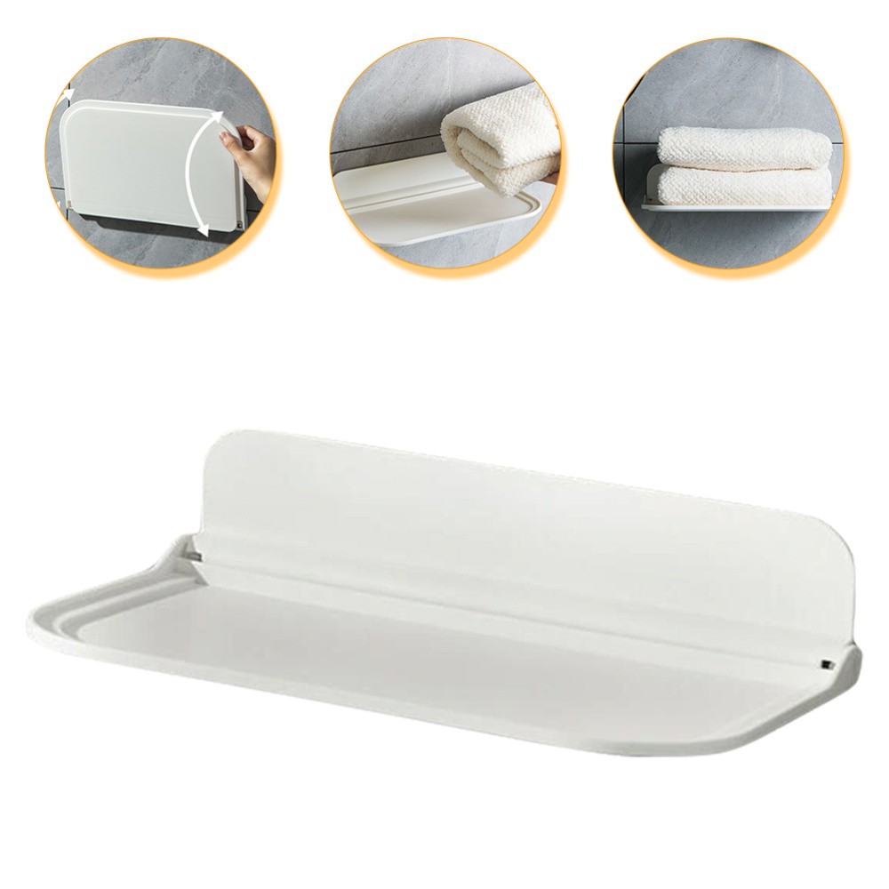 Wall-Mounted Bathroom Storage Board with Soap Holder & Towel Shelf  
