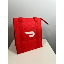Doordash Red Zip Up Top 15 x 13 x 9" Insulated Food Delivery Cooler BagTote