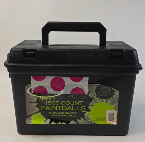 DBX paintballs Box Of 1000 .68 Caliber Practice Grade Paintballs w/reusable Case