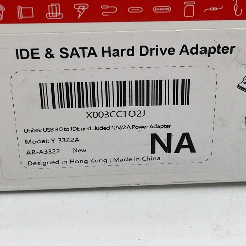 Unitek USB 3.0 to IDE & SATA Hard Drive Adapter Y-3322A with Power Supply OB - Image 3 of 4
