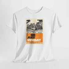On Any Sunday Graphic Tee | Vintage Motorcycle Poster Print on Front & Back